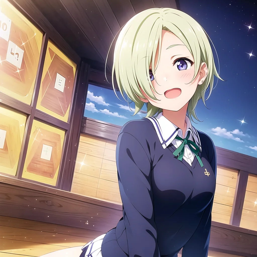 1girl, solo,(best quality),(masterpiece:1.1),(school uniform:1.4), dress, looking_at_viewer, neck_ribbon, cute, clear facial skin,