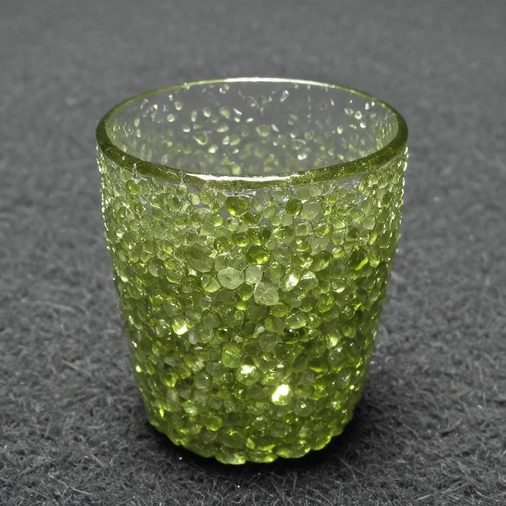 cup, made out of hud_per1d0t_wrld, green gem, glittering, fantastical, whimsical, <lora:peridot:1>