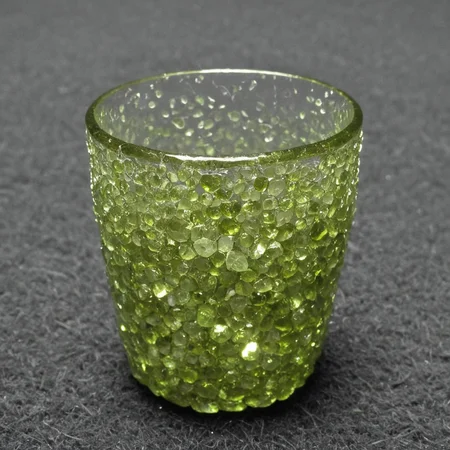cup, made out of hud_per1d0t_wrld, green gem, glittering, fantastical, whimsical, <lora:peridot:1>