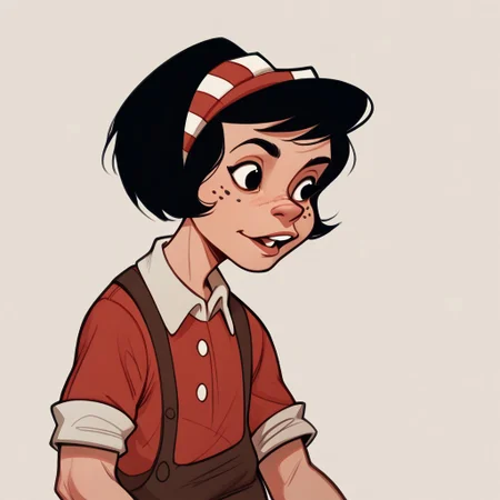 score_9, score_8_up, score_7_up BREAK Yuyito, 1girl, black hair, headband, black eyes, freckles,