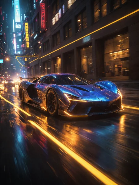 a sci-fi sportscar passing by,  light speed, flash, motion trail, a shining star(sun) in the background, motion blur, epic visual effects, interstellar, flow, detailed, scifi, star blast, dark vibrant colors, cosmic art, stars in background, cinematic scene, lens flare, god rays, glow, art of Doug Chiang and John Park <lora:glowneon_xl_v1:0.8> glowneon, glowing, sparks, lightning, ultra detailed  <lora:add-detail-xl:2>, dramatic lighting