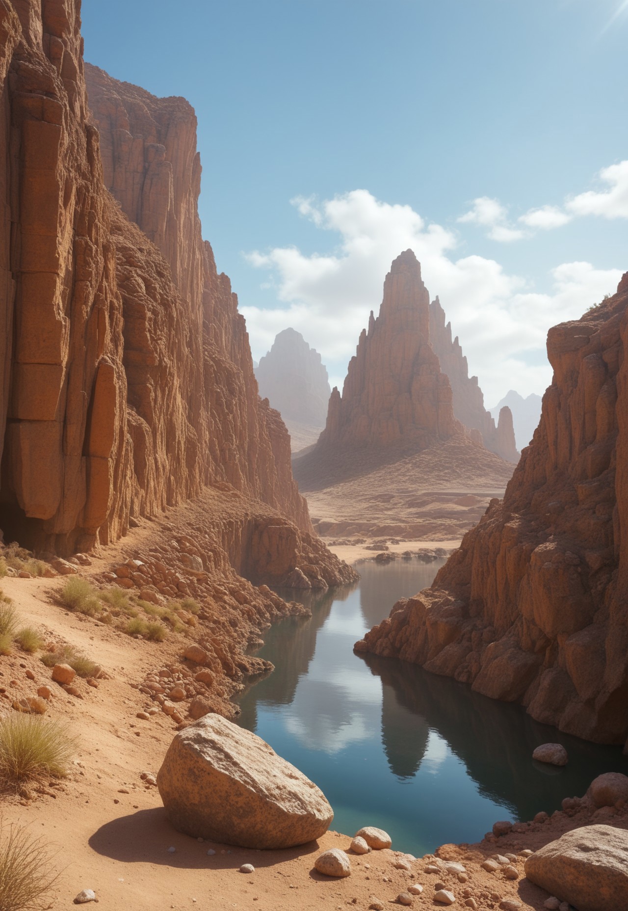 sc3n1ch0r1s0ns, environment, giant gloving crystal formation in the center of the crater, spikey crystals, fantastic fantasy, rocks, flat white desert, wet reflections, roots, , stones, magic light in the darkness,  cliffs at distance
 (8k uhd:1,4)
 <lora:add-detail-xl:1>
 <lora:Dynamic Poses:1>
