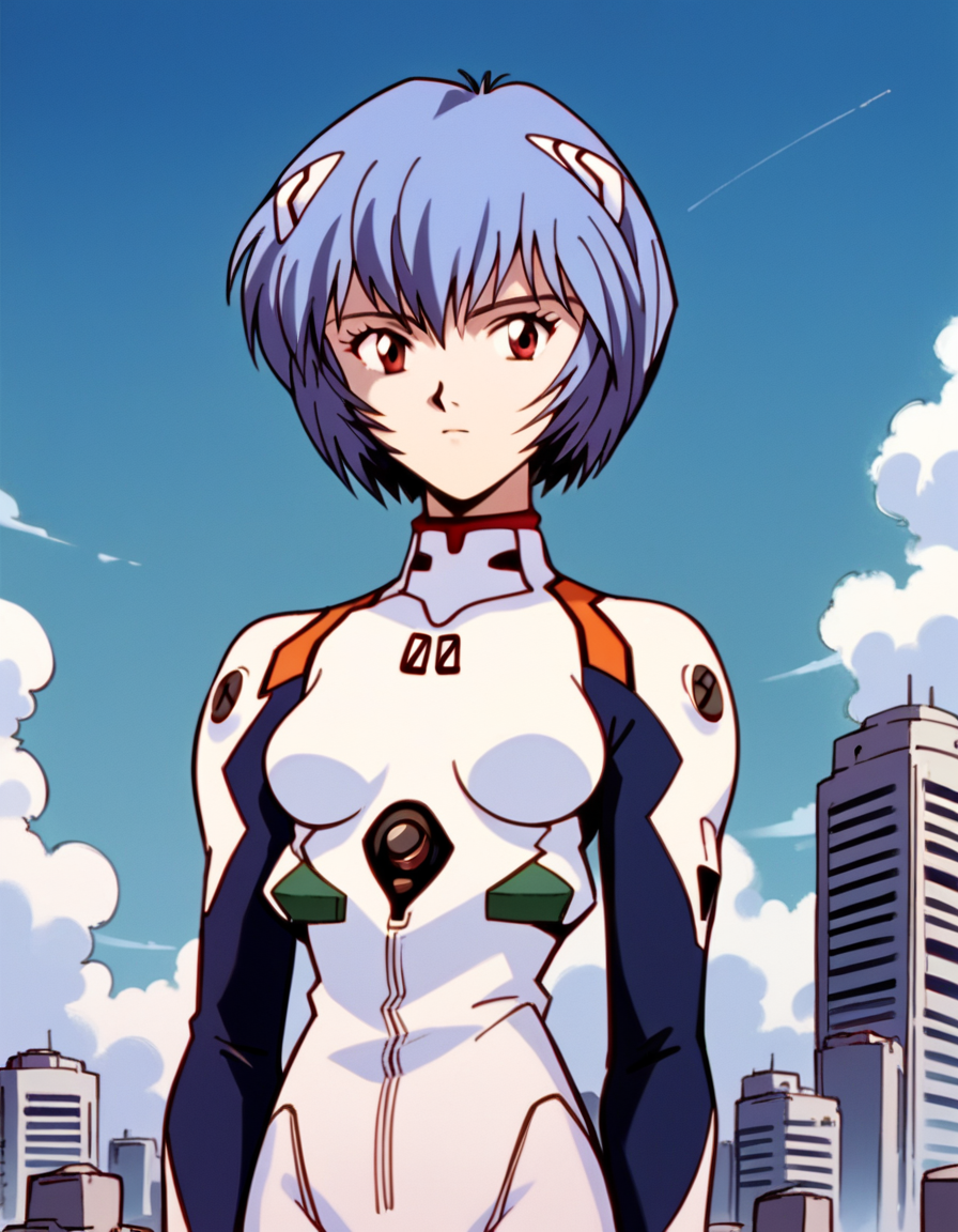 score_9, score_8_up, score_7_up, source_anime,
reiayanami,  <lora:rei-ayanami-classic-ponyxl-lora-nochekaiser:1>,
rei ayanami, ayanami rei, blue hair, short hair, red eyes,
bodysuit, headgear, plugsuit, white bodysuit,
outdoors, cityscape,
cowboy shot, looking at viewer, solo, dutch angle,