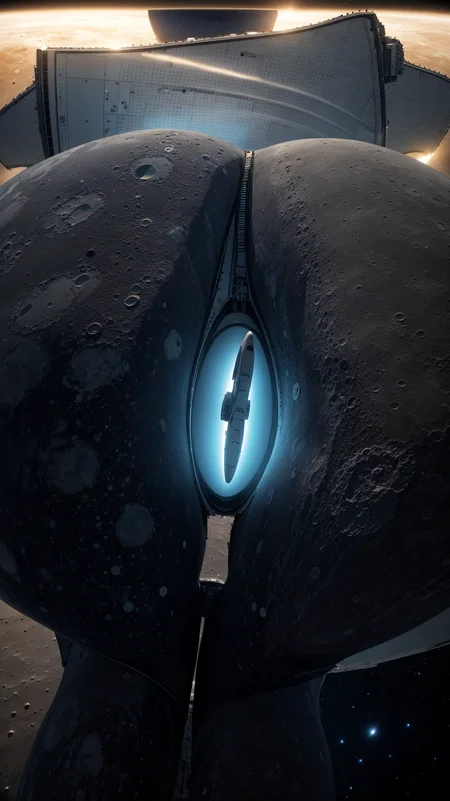 spaceship on the moon