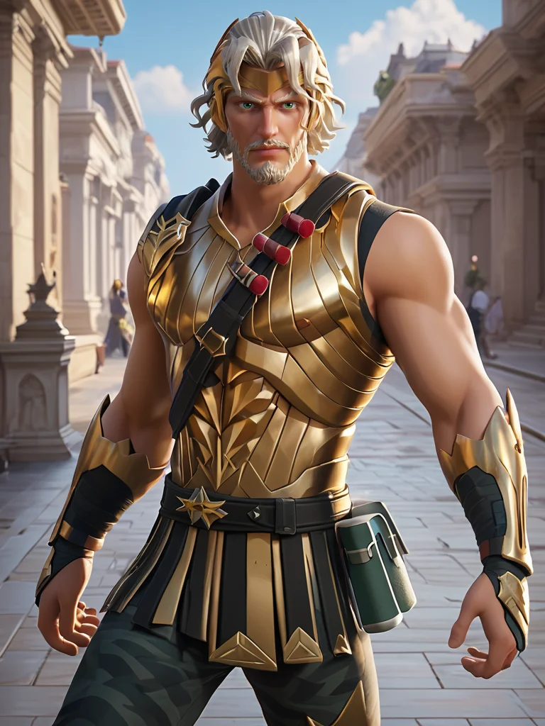 score_9, score_8_up, score_7_up, score_6_up, score_5_up, score_4_up, source_anime , rating_explicit
city, street, dinamic pose, <lora:add-detail-xl:1> <lora:Zeus_pony:0.6> 1boy, male focus, light smile, mature male, white hair, green eyes, hair face, beard,mustache, muscular, olympus, bara, clouds, pants, golden armor, looking at viewer,
