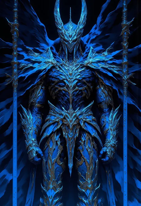 "At one time all of the great blue demons were locked in fierce combat during the Wars." 