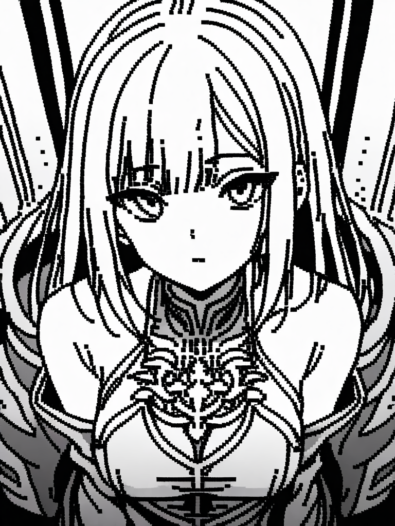 masterpiece,(best quality),highly detailed,ultra-detailed,
1girl,<lora:dot_XL:1>,looking at viewer,monochrome,