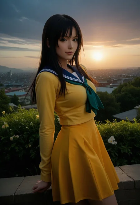 score_9, score_8_up, score_7_up, score_6_up,
photo, 2000s nostalgia, cinematic, AdrianoStyle, pawg, pawg1, flowers background, god rays, (1girl, wakoto,black hair,long hair,brown eyes, lips, school uniform, serafuku, white shirt, long sleeves, blue sailor collar, blue long skirt, green neckerchief, large breasts),
upper body, face focus, dynamic angle,cinematic angle,dutch angle,looking at viewer,standing split, leg up,rooftop,fence,sunset,, masterpiece,best quality, very aesthetic, absurdres, ultra detailed, high resolution, 4k, extremely detailed CG,Expressiveh