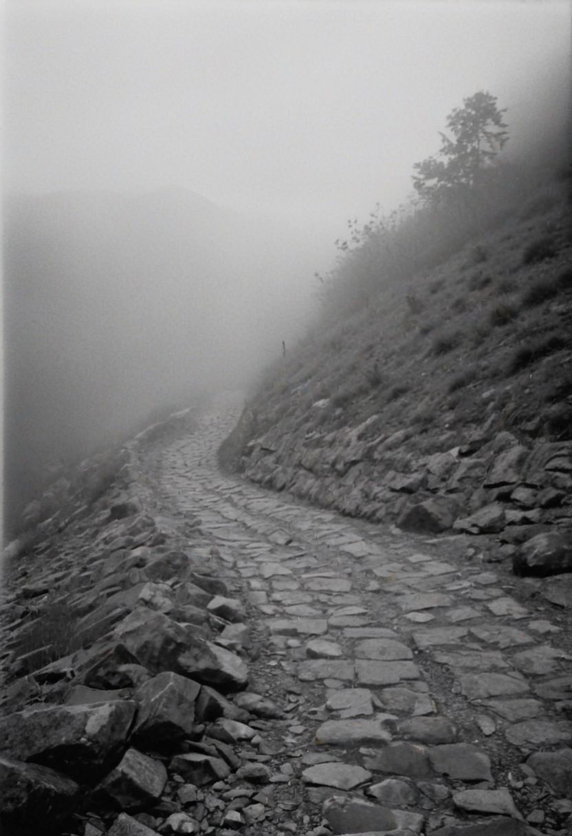 KB_Kentmere400, instagram photo, a foggy mountain,  soft shadows, film grain