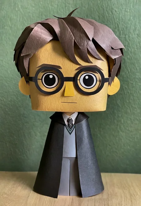 made out of ral-ppr, papercraft, paper, harry potter, <lora:ral-ppr-sdxl:0.7>, positive emotional, professional fine composition, beautiful composition, dramatic, fertile, confident, extremely stylish, cinematic, beautiful