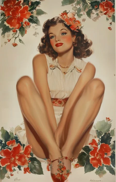 masterpiece,best quality,<lora:tbh208-sdxl:0.9>,illustration,style of Alberto Vargas animals