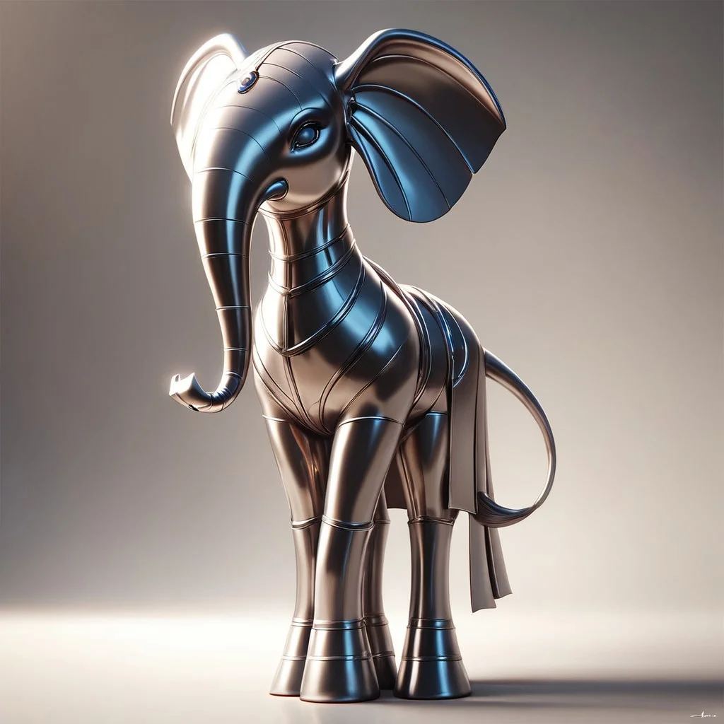 score_9, score_8_up, score_7_up, elephant shaped steel, made of steel, polished steel, polished, shiny,