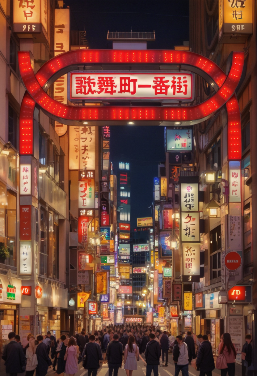 score_9, score_8_up, score_7_up, rating_safe, masterpiece, best quality, absurdres, unity 8k wallpaper, official art, official style, source_anime, uncensored, game cg, megami magazine,
kabukicho1, city, scenery, night, 6+boys, sign, moon, street, real world location, road, multiple boys, cityscape, building, outdoors, multiple girls, neon lights, crowd
 <lora:shinjuku_kabukicho_pony_V1:1>