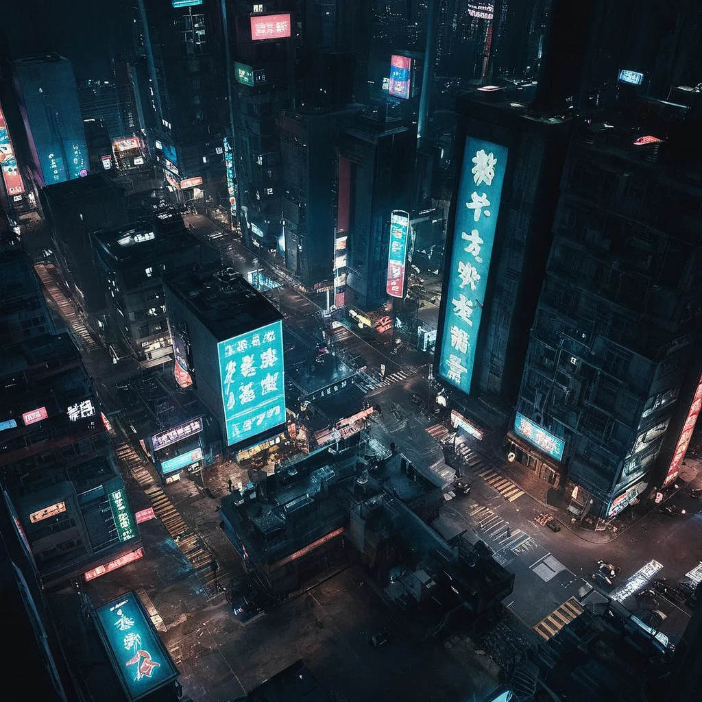 cinematic film still of <lora:perfection style:0.3> perfection style
<lora:Unreal Engine style:0.4> Unreal Engine style
<lora:Ghost in the Shell style:0.8>
From above, In Japanese manga cyberpunk city a city at night with a lot of lights,outdoors,sky,no humans,night,building,scenery,science fiction,city,sign,cityscape,skyscraper,city lights,neon lights , detailed, different, real, unique, cinematic, dramatic, concept art, filmic, perfect, high quality, Ghost in the Shell style, Masamune Shirow style, shallow depth of field, vignette, highly detailed, high budget, bokeh, cinemascope, moody, epic, gorgeous, film grain, grainy