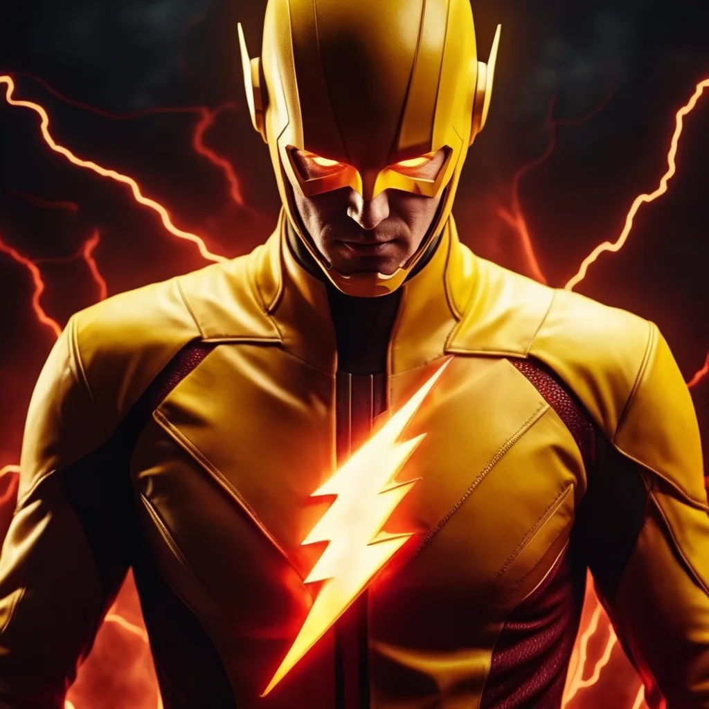 Dark Fantasy Art of (Cinematic Film stock footage style) in (arri alexa style) (Kodak film print style),
<lora:The Flash:1>
The Flash a man in a yellow costume with lightning coming out of his chest Eobard Thawne Reverse Flash glowin red eyes, dark, moody, dark fantasy style