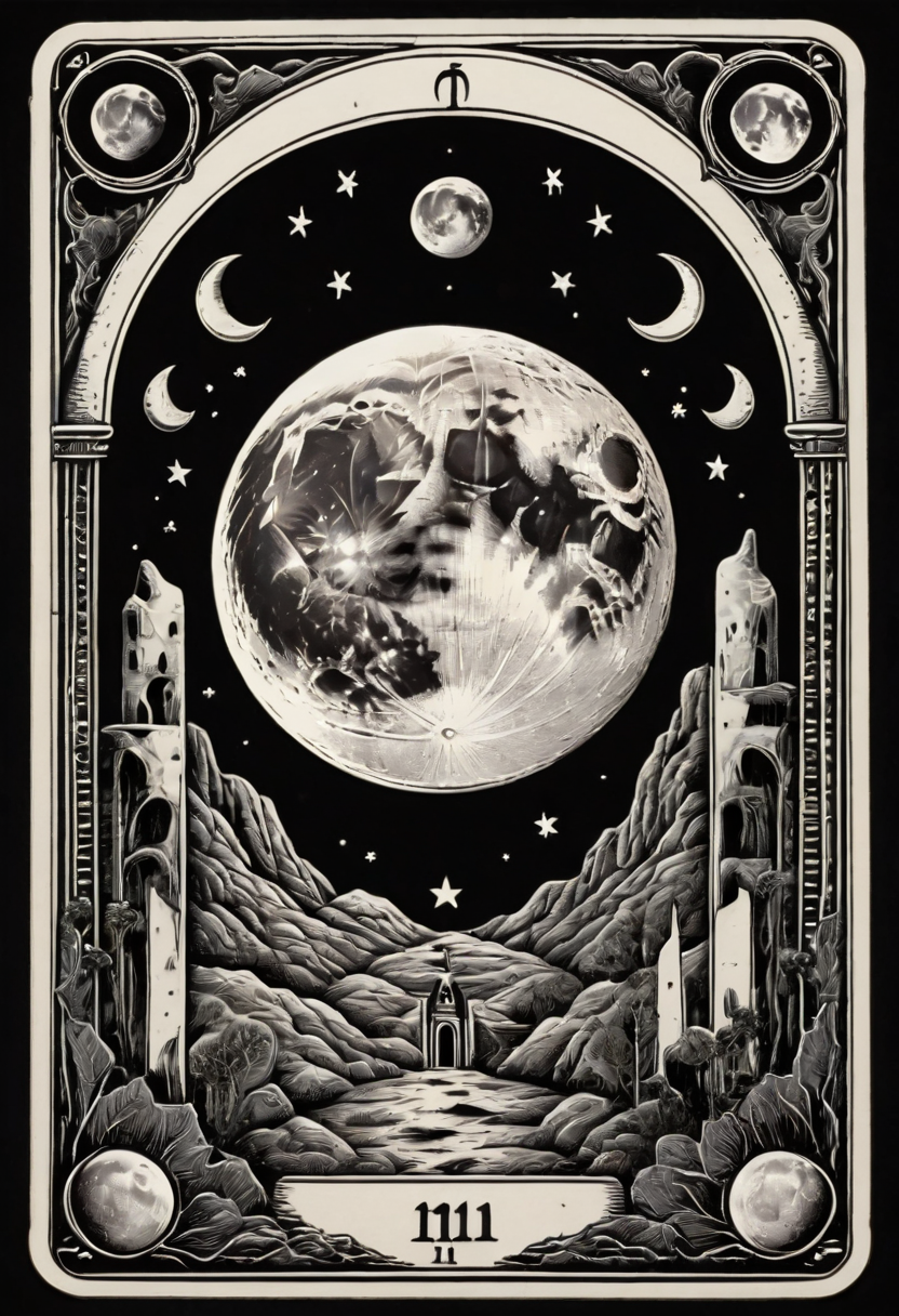 tarot_card, moon, front perspective, flat, frame,( square:1.1), (white outline:1.2)  <lora:tarot_card:1>