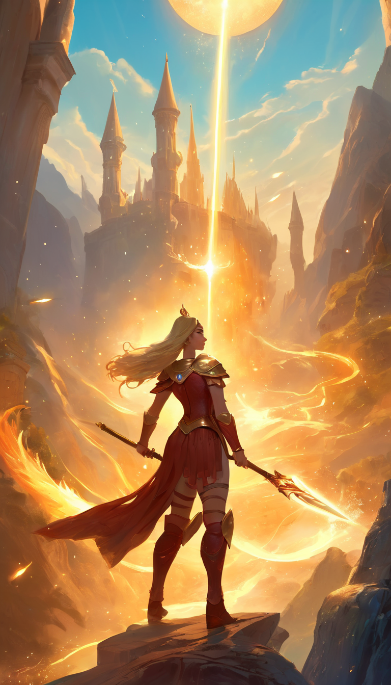 ethereal fantasy concept art of Cinematic scene, hero view, d2a amazon <lora:diablo_2_amazon_xl_v1:1>, action pose, detailed background, masterpiece, best quality, high quality, highres, absurdres  . magnificent, celestial, ethereal, painterly, epic, majestic, magical, fantasy art, cover art, dreamy