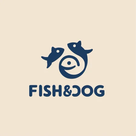 fish and dog,logo design,best quality,