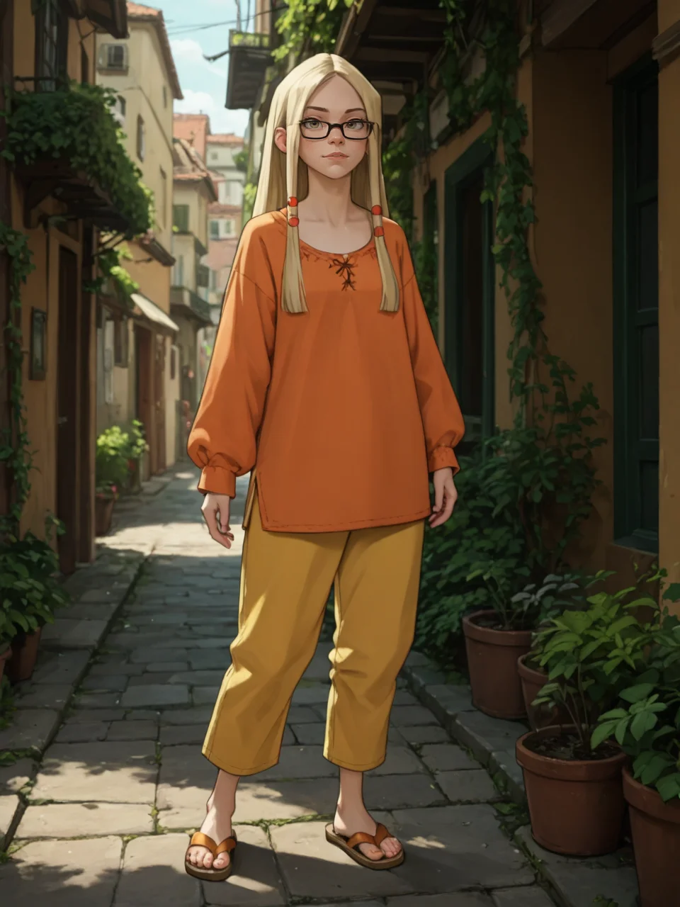 score_9, score_8_up, score_7_up,  score_6_up, BREAK, Gr3taBarrym0re, 1girl, glasses, <lora:Greta Barrymore-000009:1>