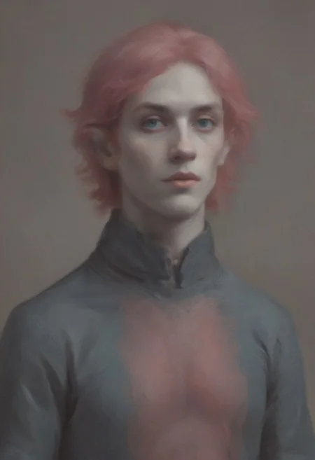 Blue skinned sea elf with pink hair