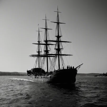 cinematic film still of  <lora:1800's style:1>
19th Century In the 1800's time era a large boat floating on top of a body of water,monochrome,greyscale,sky,military,no humans,ocean,military vehicle,watercraft,ship,waves,warship , detailed, detailed background, detailed scene, perfect, perfection, cinematic, filmic, historical (themed), 1800's style, shallow depth of field, vignette, highly detailed, high budget, bokeh, cinemascope, moody, epic, gorgeous, film grain, grainy