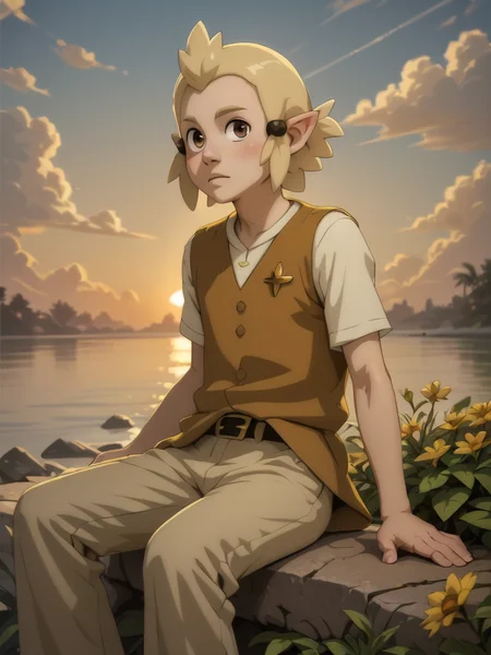 <lora:PonyQuality_V3.3:0.8>,<lora:Wakfu_CharacterPackV02:0.7>,flopin,<lora:2.5DRealistic:0.8>,realistic,solo,sitting,sunset,1boy,