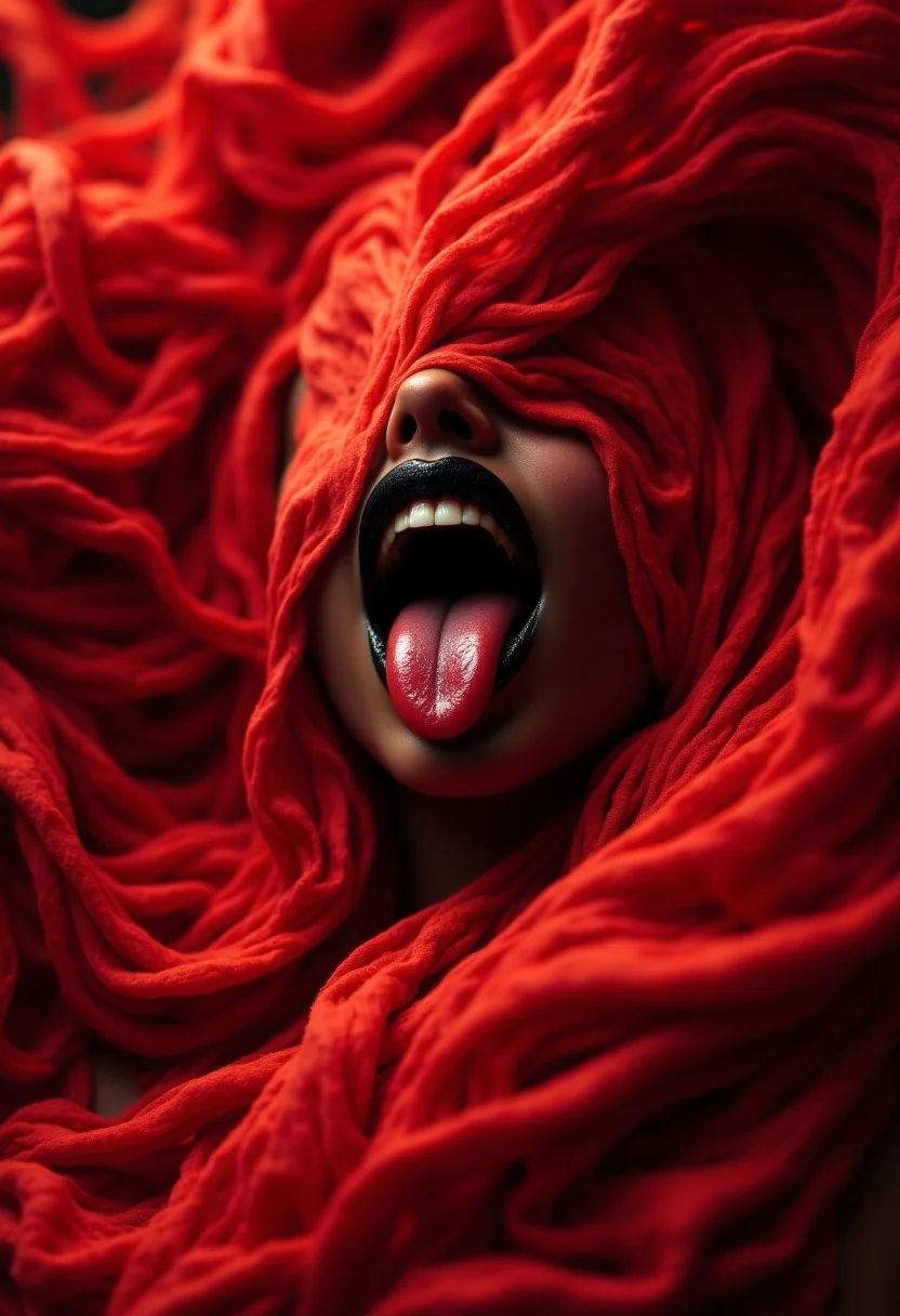 Red world trapped into the blood droplet.