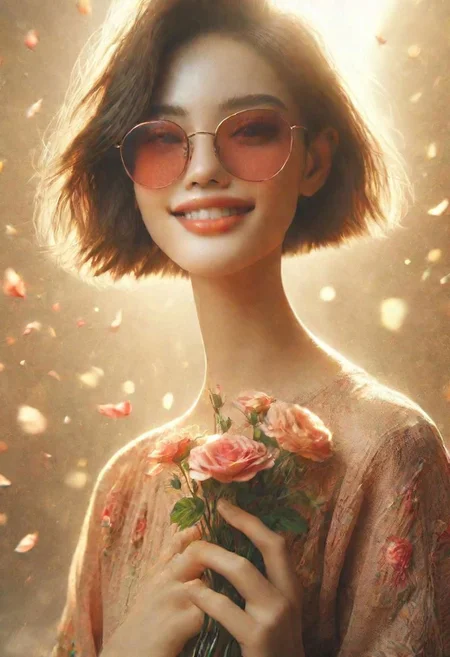 (best quality, masterpiece, colorful, highest detailed), ultra detailed, 8k, (intricate details, hyperdetailed:1.15), (photorealistic:1.2), (raw photo:1.2), detailed, (official art, extreme detailed, highest detailed), soft nature lights, soft colors, (natural light, ray tracing, cinematic lighting, bloom, volumetric light), 1girl, solo, Vietnamese, (smile, looking at viewer, high detail skin, real skin, skin texture:1.15), (blonde hair, long hair, flowy hair, floating hair:1.1), light passing through hair, (pureerosface_v1:1.2), (cowboy shot, dynamic pose:1.2), (outdoors, park, park bench, snow on grass, snowing, snowflake, backlighting:1.2), (SunGlass, sunglass, santa dress, green necklace, green highthighs, red footwear:1.2), Fixhand,
