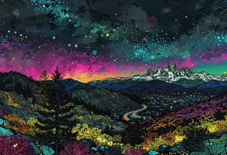 htly, dimly lit spot landscape, Long-exposure astro-photography, (starry ht sky:1.31), irregular shattered luminous star clusters in sky, (stellar background:0.9), (high-resolution) (sharp details:0.85),} vast rocky mountainside, scenic landscape view, (high quality:1.22), (pui:0.01), ,
(snow patches), (granite outcroppings), (evergreen forest), (trending:1.01) )(high image quality:1.08), (RAW:0.72),(high resolution photograph:1.28),high definition,amazing quality, newest, p3,s20