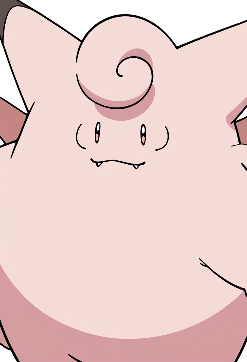 masterpiece, best quality, no humans, solo,    zzClefable, (tsurime, close up, portrait),  :3,  ,<lora:ClefablePokedexIXL:1.0>,