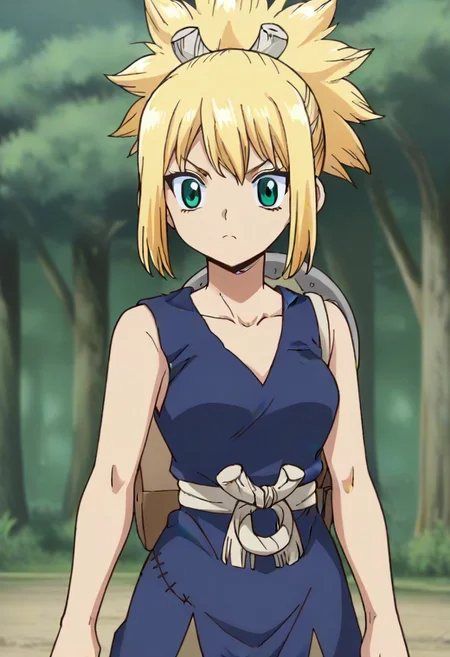 source_anime, cowboy shot <lora:KohakuDrSton3:0.9> kohaku, blond,,