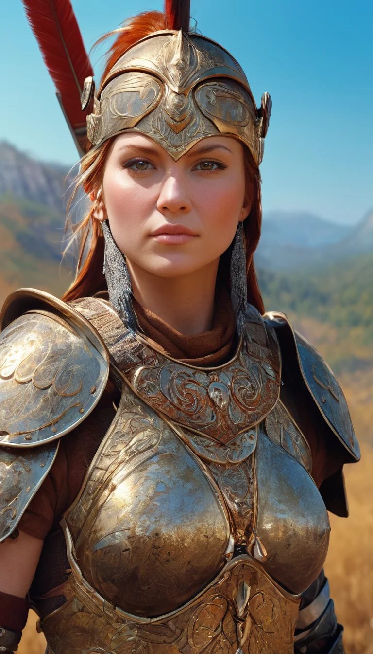 Cinematic scene, extreme close up, portrait of a female warrior, nature, detailed background, masterpiece, best quality, high quality, absurdres, colorful, vivid, 3d <lora:3d_xl_v3:1>