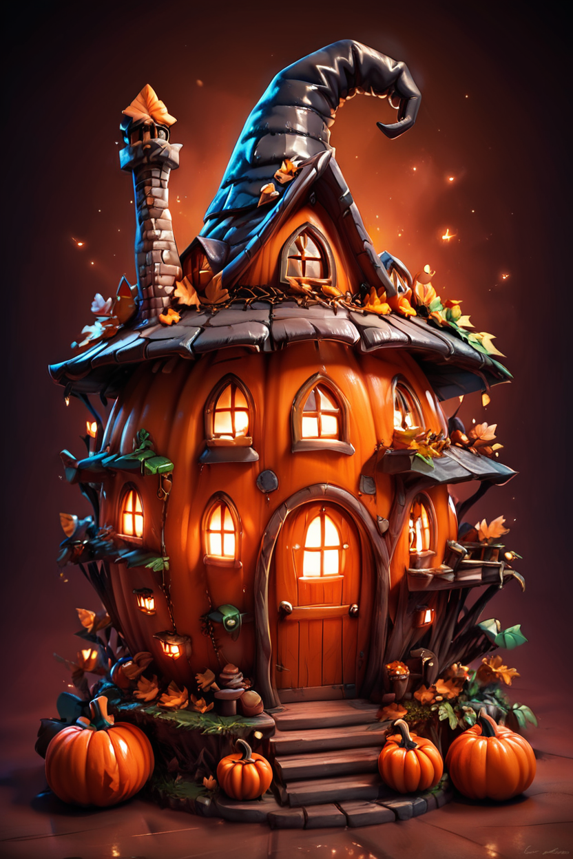 score_9, score_8_up, score_8,  ,,,   zzPumpkinHouse, hat, food, witch hat, fruit, leaf, lantern, jack-o'-lantern , <lora:PumpkinHouse_PDXL_v1:0.8>,   ,,, smile, looking at viewer,  ,,, embedding:zPDXL, Expressiveh, <lora:CatalystStylePDXL:0.6>,  <lora:SDXLFaeTastic2400:0.5>,  <lora:Expressive_H-000001:0.4>,