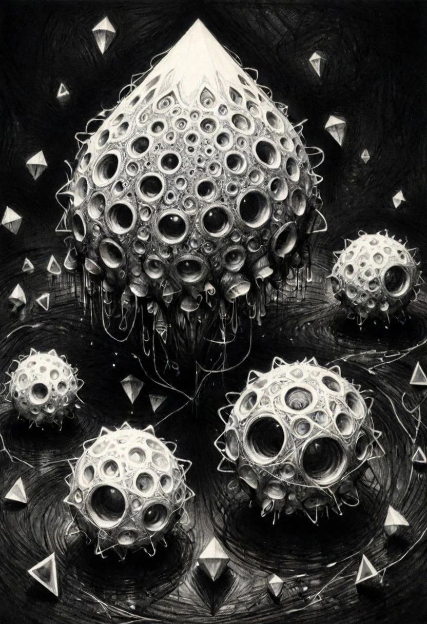 Skribbleray styled sketch by Chiharu Shiota, liquid geometric dodecahedrons and triangles, ink and string, expressive, hyper detailed, intricate, <lora:xl_more_art-full_v1:0.3>