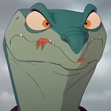 score_9, score_8_up, score_7_up, j_cartoon, Disney, highly detailed, ((detailed shaders)), BREAK, Joanna, ((Fera)), nature, perint monitor lizard, lizard, gray background, day, tongue, monster, sideways, holding, sitting, sharp teeth, closed mouth, whole body, whole shot, claws, lizard tail, green scales, faded