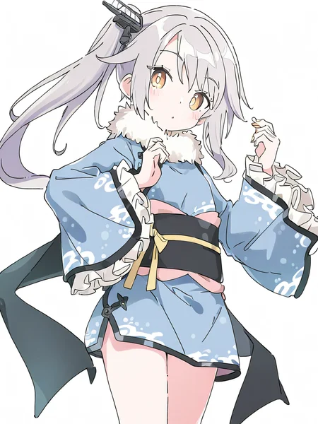 1girl,,solo,simple background,white background,cowboy shot,looking_at_viewer,ninghai,kimono,<lora:ninghai-000014:1>, masterpiece, best quality, very aesthetic, absurdres,newest, incredibly absurdres,, ,(Ixy:0.6)),(hiten \(hitenkei\):0.7),