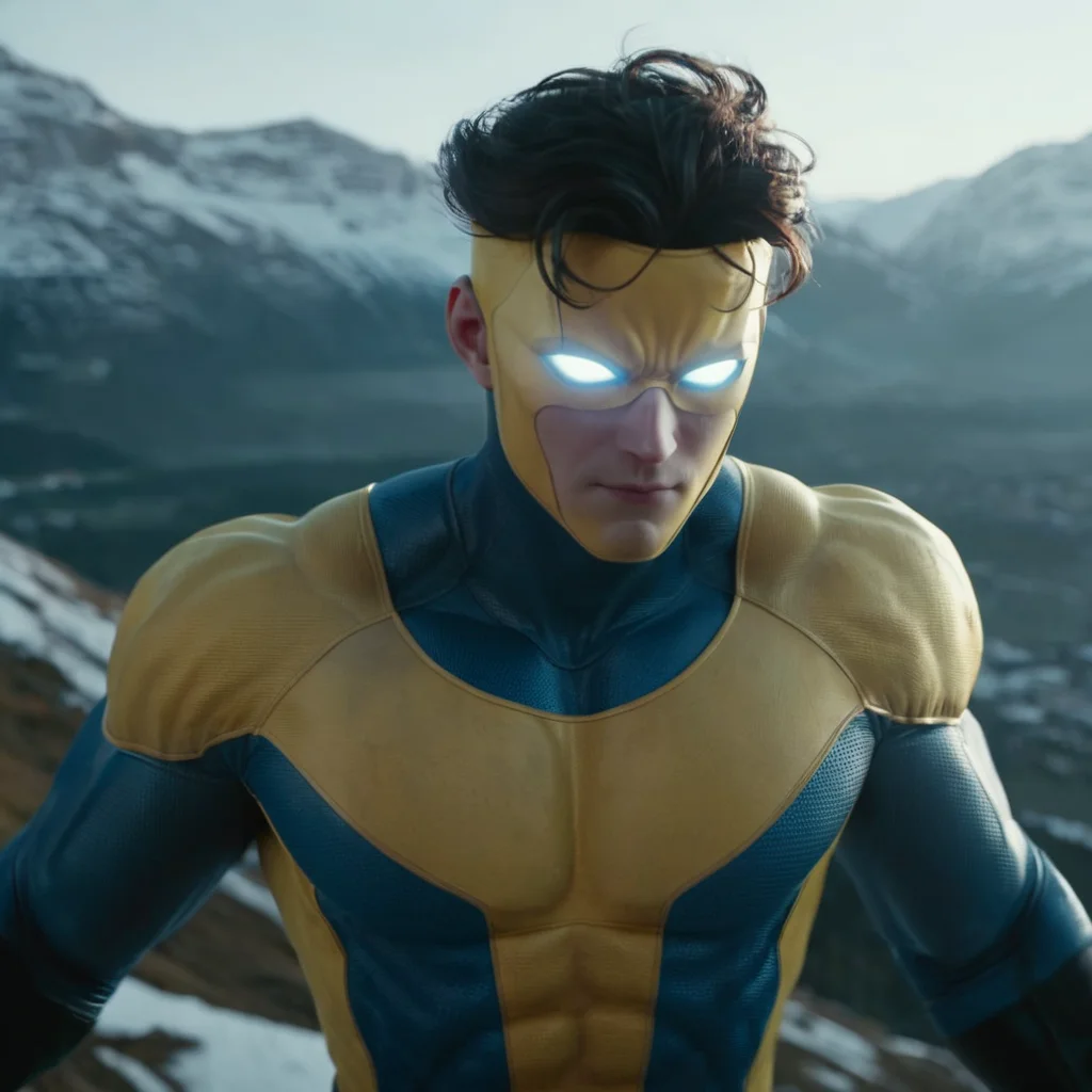 UHD, 4k, ultra detailed, cinematic, a photograph of  <lora:Invincible:1.5>
portrait of Invincible on top of a mountain white eyes , epic, beautiful lighting, inpsiring
