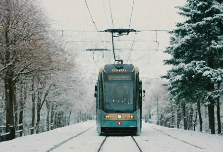 (Bokeh:1.1), kodak photo 38 mm, breath-taking film photography, movie effects, film grain, epic, masterpiece, best of the best, 4k uhd, intricate details, muted colors, wide shot of the modern black tram passing by Vienna in winter, snowy, pines, gigantic frozen lake surrounding the whole frame, minimalistic, shallow depth of image, crisp, clear, haze lighting, muted colors, cloudy
