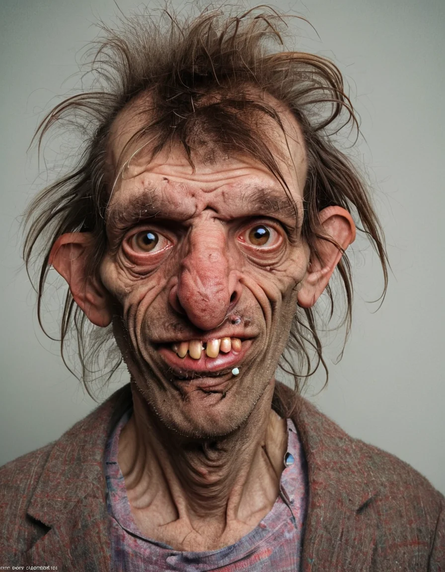 uglylora, 1man, solo, portrait, ugly