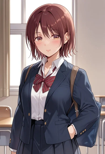 score_9, score_8_up, score_7_up, source_anime,(extremely detailed CG), (best quality), nagi,1girl,School uniform,