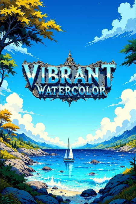 <lora:Vibrant_watercolor_v.21:0.6> <lora:Fancha_style_v.5:0.6> Fancha style.
A shiny reflective chrome (text says "VIBRANT WATERCOLOR":1.2) and (digit "2.2":0.5), floating mid-air above a stunning seascape. Gothic style.
