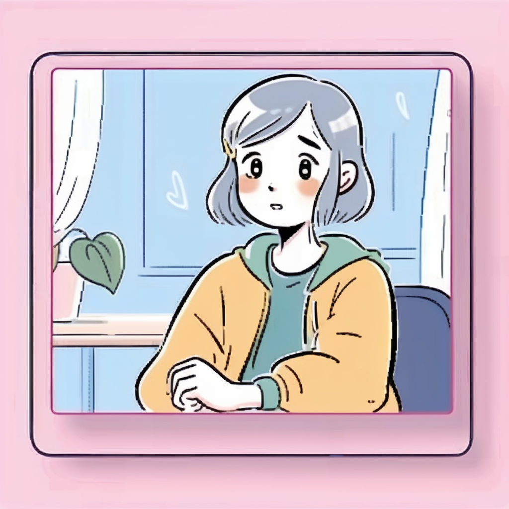 cartoon-style ,in  screen ,Shy blushing young girl is talking to camera,<lora:tw_hgame:0.85>,