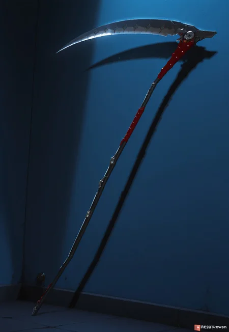 scythe weapon, scythe in front of you, perfect construction weapon, sharp blade, very detail weapon, BREAK, Hanging on the wall, perfect metal details, shiny blade, light on weapon, 3D, no person, no logo, no patreon logo,
HDR, 8K, high contrast, masterpiece, best quality, amazing quality, very aesthetic, high resolution, ultra-detailed, absurdres, perfect lighting, photorealistic, volumetric lighting, dramatic shadows, cinematic lighting, (sharp image), safe, BREAK, scenery, realistic/anime, (perfect anatomy, perfect hand anatomy, perfect face anatomy, perfect eyes anatomy, perfect mouth anatomy), perfect lighting, (sharp image), (dynamic poses), perfect anatomy, Focus face, lazyneg, RevScythe, SDXLposXL,
