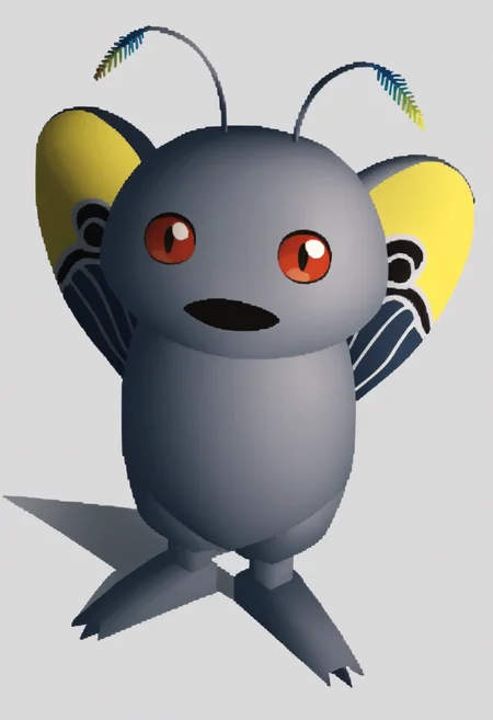 score_9, score_8_up, score_7_up, source_anime BREAK 1boy, solo,
 <lora:zs_FFVIIChibisXL_1> ffviichibis, chibi, standing, full body, white background
 <lora:Mothman-pdxl_Fp:1> mothman, pokemon \(creature\), red eyes, open mouth, antennae, grey skin, wings