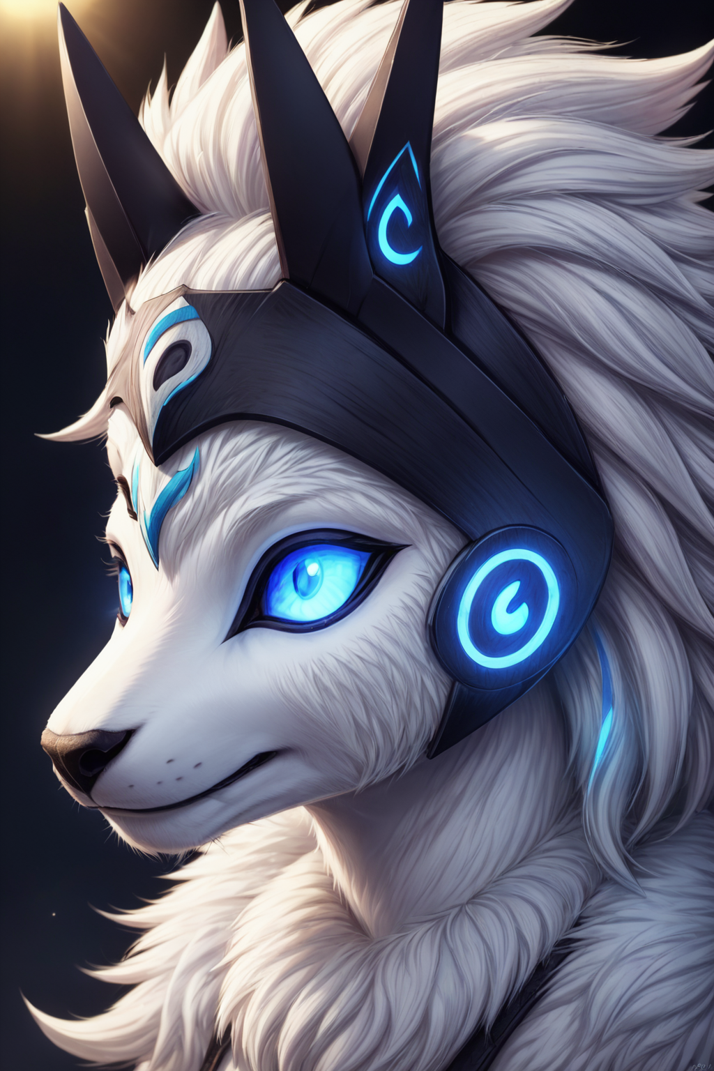 (<lora:KindredXL:9> 1girl, white fur, white skin, kindred, lamb, black mask, blue eyes, glowing eyes ),
(full shot, wide shot, establishing shot), ZIP2D