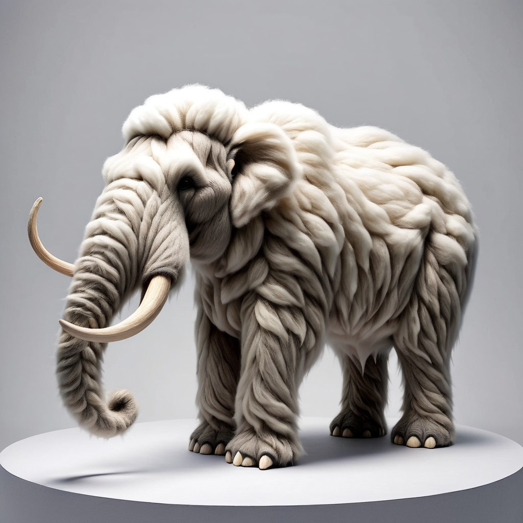 made of cotton, detailed mammoth,