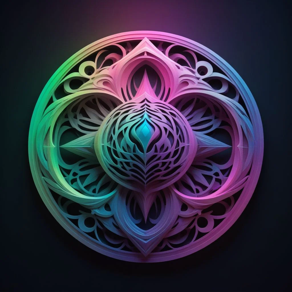 artlg, logo of a colorful illustration, 4k, uhd   masterpiece, Artpprct, in the style of papercutting, mossbeast, spellcaster, druid, spirit wind air elemental Motion photography, hyperrealism, Minimal, modern, logo, vantablack, pearl, neon pink, neon green, ink, charcoal, watercolor, geometric abstract, illusionism, futurism, artistic, spiritual, irridescent, harmonious, masTerpiece, transcendent, CELL SHADED, UNREAL ENGINE 5, VOLUMETRIC LIGHTING