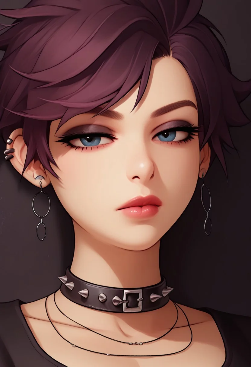 score_9, score_8_up, score_7_up, 1girl, solo,
(Detailed hair, emo hair, beautiful eyes, expressionless), chest close up, focus on mouth, beautiful lips,
solo, 1girls, 18 year old, detailed face, jawline, collar, smokey eyes, smooth skin, beige skin, beautiful eyes, choker, collar, collarbone, moonlight, makeup, goth girl, leather cuffs,
detailed background, 4k, masterpiece, best quality, highly detailed, realistic, blender 8k, detailed render