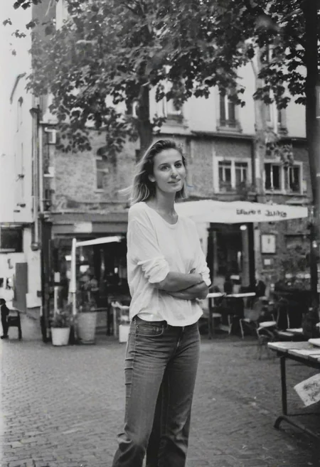 KB_Kentmere400, instagram photo, a 20 years old french woman, film grain