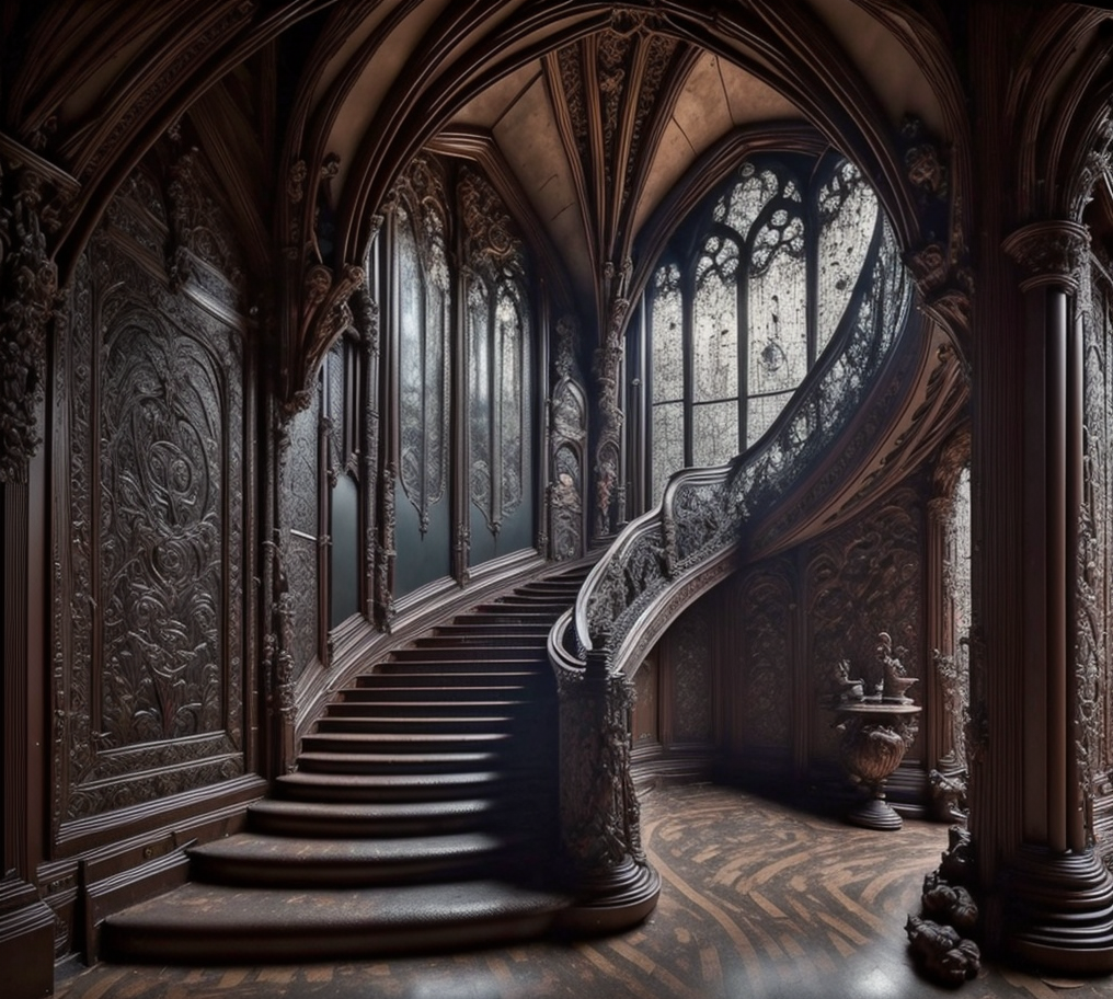 RAW photo, (masterpiece:1.3), subsurface scattering, heavy shadow, (high quality:1.4), (intricate, high detail:1.2), professional photography, HDR, High Dynamic Range, realistic, ultra realistic, photorealistic, high resolution, film photography, ambient lighting, atmospheric effects, <lora:detail_slider_v4:2>, OverallDetail, gothic staircase, window, chandelier, gothint,  <lora:GothicInteriors:1>, <lora:zoom_slider_v1:2>, epiCPhoto
